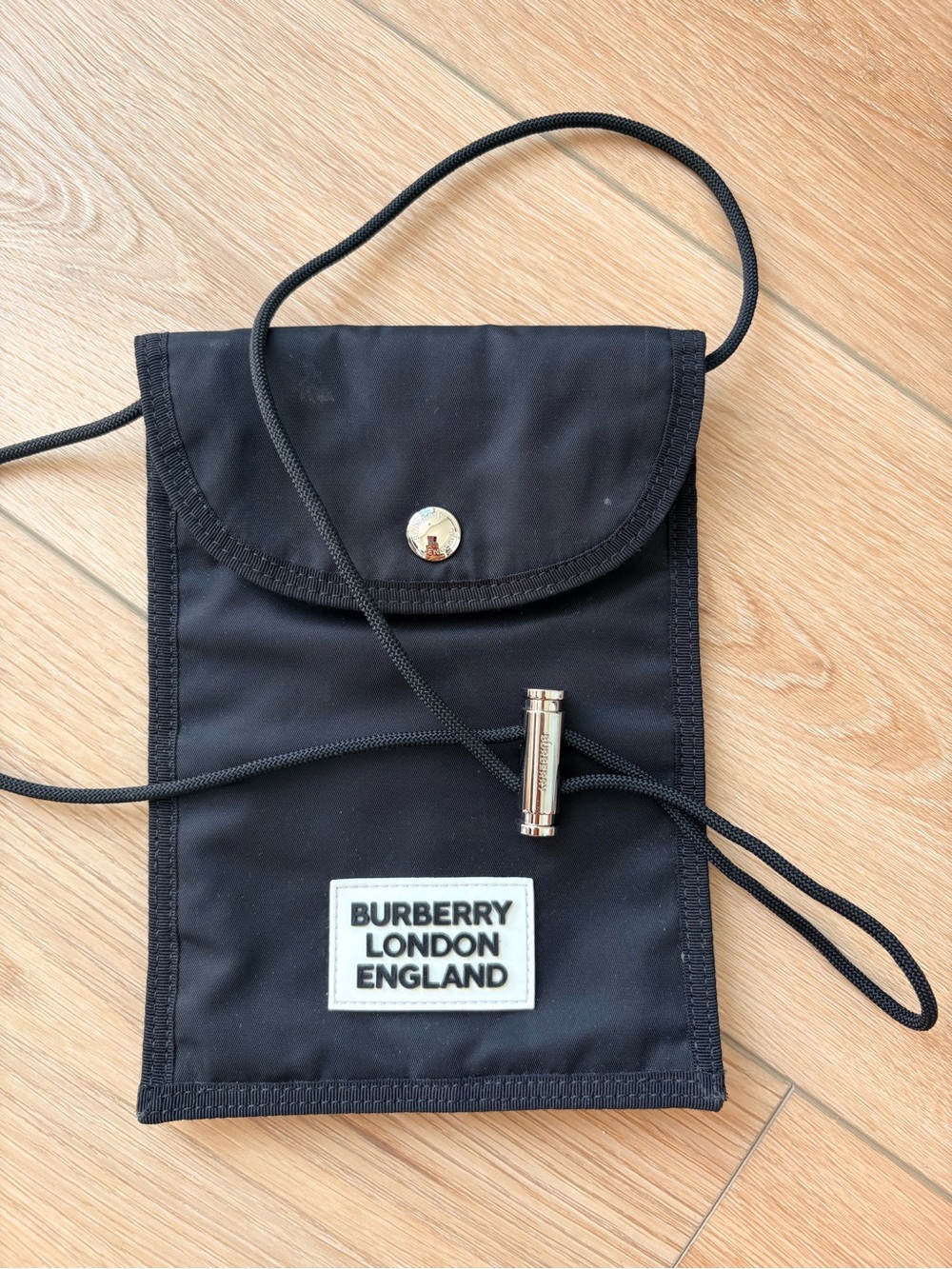 Burberry Black Nylon Crossbody Pouch with Logo Patch